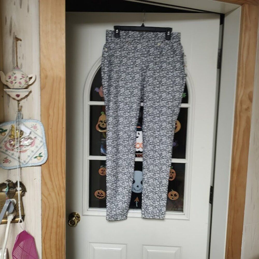 NWT Michael Kors Pull On Black White Flowered Ponte Pants Size Women's M